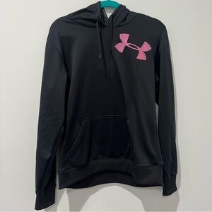 Under Armour Black Hoodie with Pink Emblem